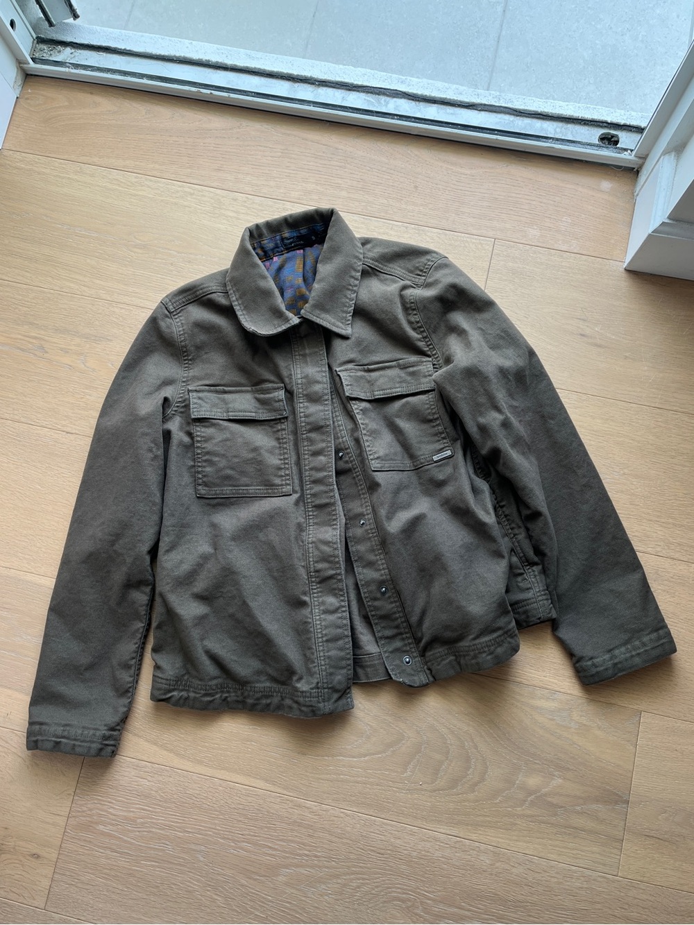 Army Khaki Prana Jacket With Front Pockets
